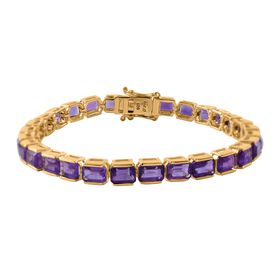 AA Afrikanischer Amethyst Armband ca. 20 cm 925 Silber Gelbgold Vermeil ca. 17,30 ct.