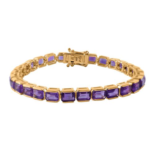 AA Afrikanischer Amethyst Armband ca. 20 cm 925 Silber Gelbgold Vermeil ca. 17,30 ct. image number 0