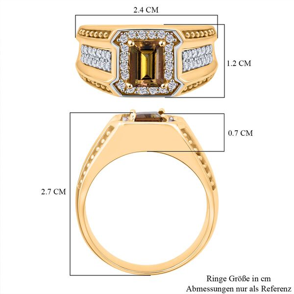D'Joy nat&uuml;rlicher goldener Tansanit und Zirkon Ring - 1,68 ct. image number 6