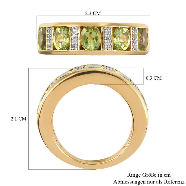 Nat&uuml;rlicher Peridot und Zirkon-Ring, 925 Silber vergoldet  ca. 2,07 ct image number 7