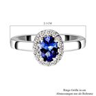 Tansanit und Zirkon-Ring, 925 Silber platiniert  ca. 1,10 ct image number 4