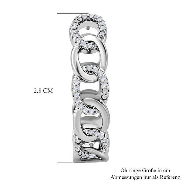 Weiße Zirkonia Creolen, silberfarben, 0.20 ct image number 5