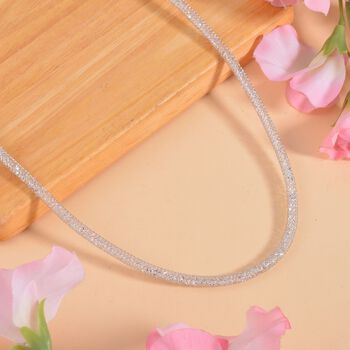 Wei&szlig;er Kristall Halskette ca. 75 cm Reines Messing