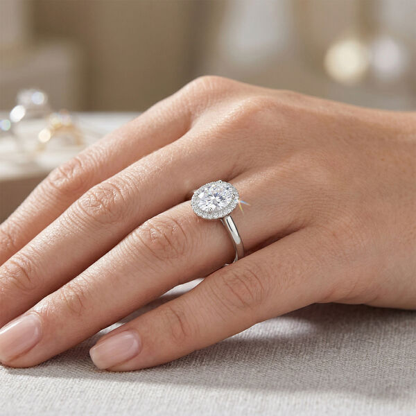 Moissanit-Ring, 925 Silber Platin  ca. 1,48 ct image number 3