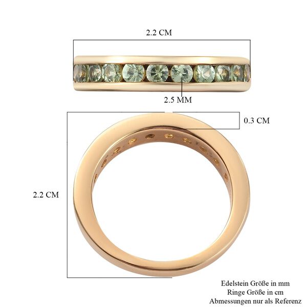 Demantoid Granat Band Ring 925 Silber Gelbgold Vermeil image number 7