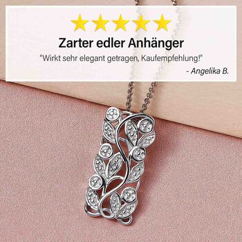 ALLORO Ring, Creolen und Anh&auml;nger mit Diamantakzenten, Silber platiniert