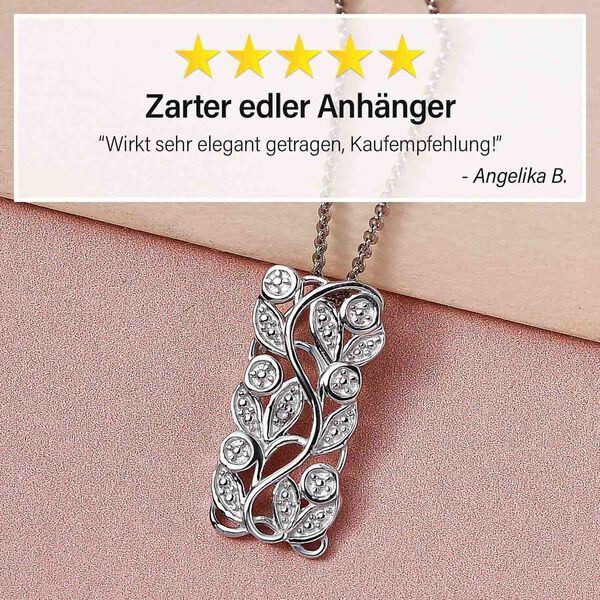 ALLORO Ring, Creolen und Anh&auml;nger mit Diamantakzenten, Silber platiniert image number 3