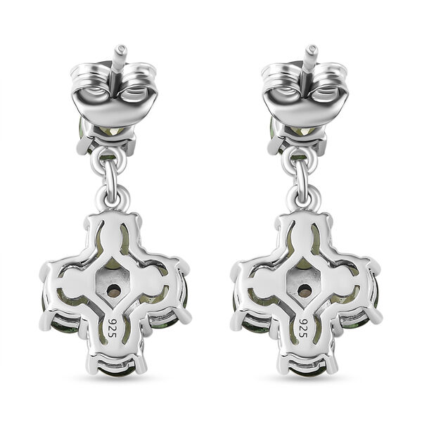 Nat&uuml;rliche, gr&uuml;ne Apatit und Zirkon-Ohrringe - 3,87 ct. image number 5