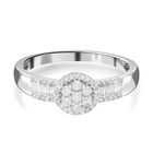 Weißer Diamant Ring 925 Silber platiniert (Größe 20.00) ca. 0.50 ct