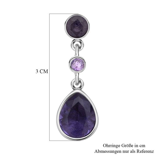 Lila Zirkonia Ohrringe, Edelstahl ca. 12,40 ct image number 4