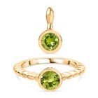 D'Joy Peridot Schmuckset 925 Silber vergoldet (Größe 18) ca. 2,26 ct.