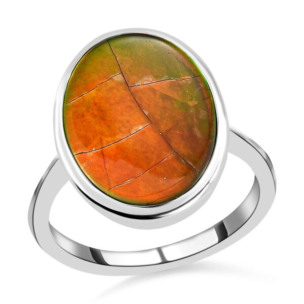 Kanadischer Ammolit-Ring, 925 Silber platiniert  ca. 6,74 ct image number 4