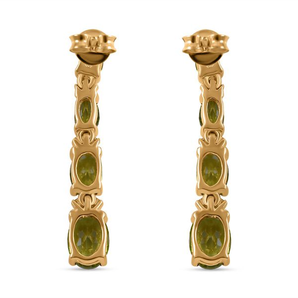 Nat&uuml;rliche Peridot-Ohrringe, 925 Silber platiniert ca. 3.46 ct image number 3