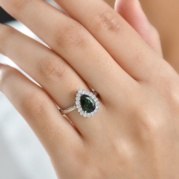 RHAPSODY AAAA Pirineu Lagoon Turmalin und Diamant Ring in 950 Platin - 1,50 ct. image number 2