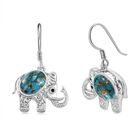 AAA Blauer Mojave Türkis, Schwarze Spinell Ohrringe 925 Silber rhodiniert ca. 5.73 ct