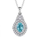 AAAA Paraiba Turmalin, Weißer Diamant Schmuckset ca. 50 cm 950 Platin ca. 2,22 ct.