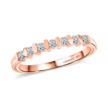LUXURIANT SI-GH Labor Diamant Ring, 925 Silber ros&eacute;vergoldet - 0,20 ct.