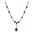 Natürliches, marokkanisches Amethyst Collier, ca. 45 cm, 925 Silber platiniert ca. 5.58 ct
