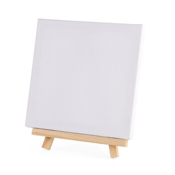 Leinwand-Malset - 3-teiliges Set mit Blanko-Leinw&auml;nden, inklusive Farben, Mischpalette, Staffelei und Pinseln