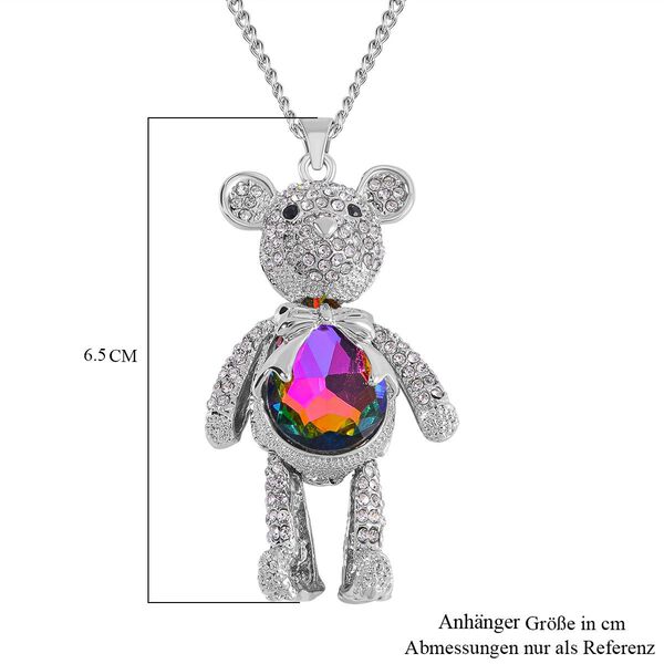 Mystiche Regenbogen, wei&szlig;e und schware Kristall 60+5cm Halskette image number 6