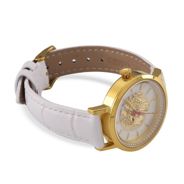 William Hunt - Moissanit Uhr, Swiss Ronda Uhrwerk, Reiner Edelstahl, goldfarben, ca. 0.20 ct image number 5