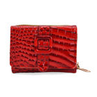 Stilvolle Geldbörse mit Krokodilprägung und RFID-Schutz, 11x8 cm, Rot