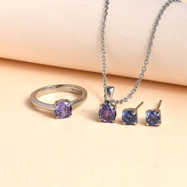 3er-Set- Tansanit kubisches Zirkonia-Schmuckset - 3,30 ct. image number 2