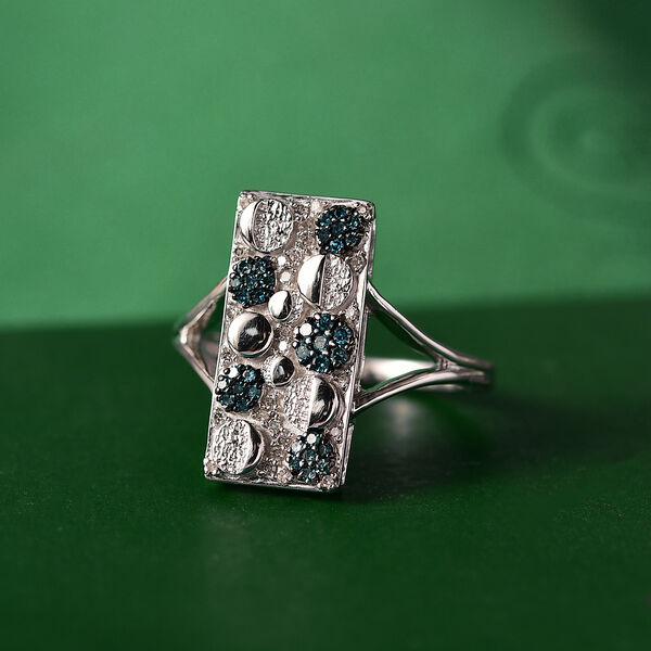 GP Italienische Garten Kollektion - Kanchanaburi Blauer Saphir, Blauer Diamant Ring 925 Silber rhodiniert (Gr&ouml;&szlig;e 20.00) ca. 0.27 ct image number 1