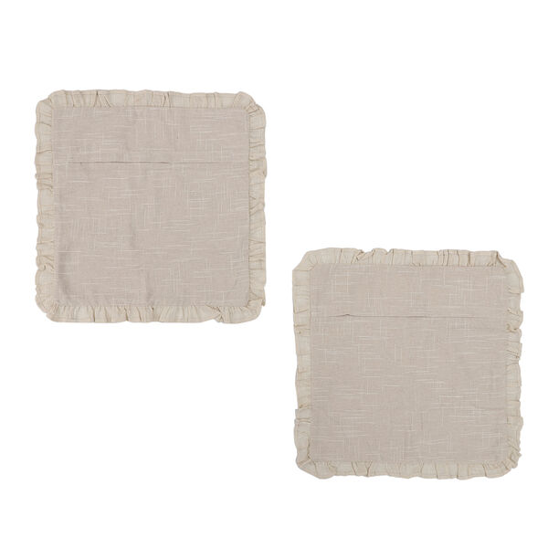 2er-Set unifarbener Kissenbezug mit R&uuml;schen, Gr&ouml;&szlig;e 50,8x50,8 cm, Buttercreme image number 3