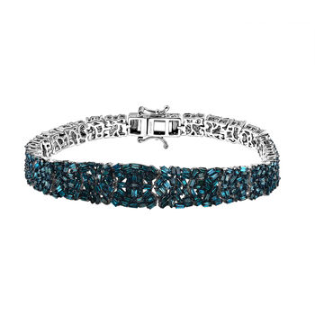 D'Joy Blauer Diamant Armband ca. 19 cm 925 Silber rhodiniert ca. 5.00 ct