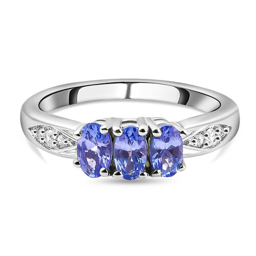 Tansanit und Zirkon Ring - 0,85 ct. image number 0