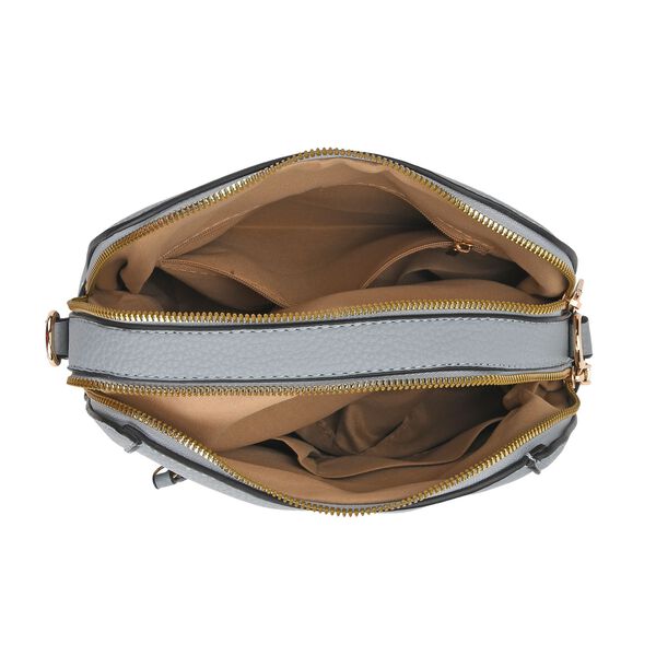 Crossbody-Tasche mit mehreren Rei&szlig;verschlussf&auml;chern und abnehmbarem Gurt, 25x9x18cm, Hellblau image number 5