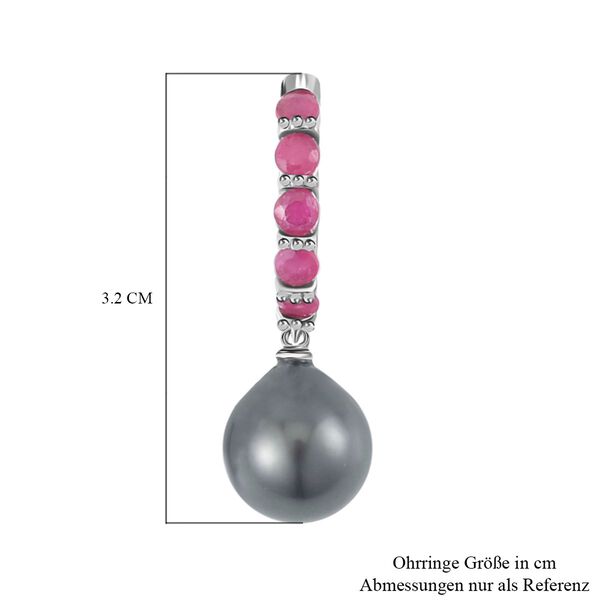 Tahiti-Perle und afrikanische Rubin-Ohrringe - 1,50 ct. image number 5