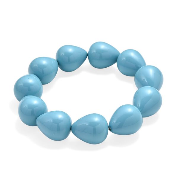 Flexibles Sleeping Beauty t&uuml;rkisfarbenes Tropfen Muschelkernperle Armband