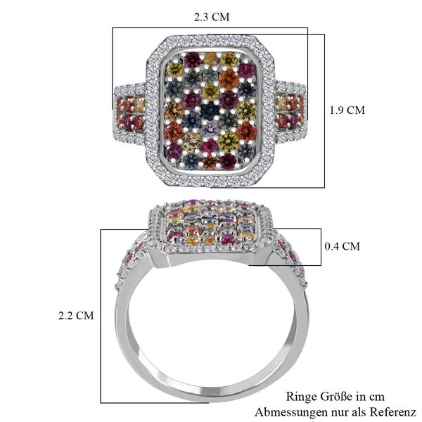 AA mehrfarbiger Saphir und Zirkon-Ring - 2,10 ct. image number 4