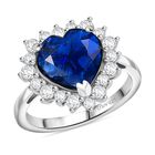 D'Joy AA Kaschmir-Kyanit, Moissanit Ring 925 Silber rhodiniert (Gr&ouml;&szlig;e 19.00) ca. 4.52 ct