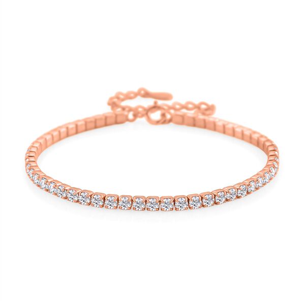 Lustro Stella Weißer Zirkonia Armband ca. 20 cm 925 Silber rosévergoldet image number 0
