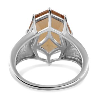 Citrin Ring, 925 Silber rhodiniert (Gr&ouml;&szlig;e 19.00) ca. 10.31 ct