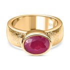 Afrikanischer Rubin (Fissure gefüllt) Ringe 925 Silber Gelbgold Vermeil (Größe 16.00) ca. 2.63 ct