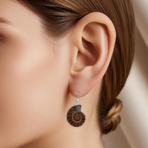 Ammonit Ohrringe Reiner Edelstahl ca. image number 3