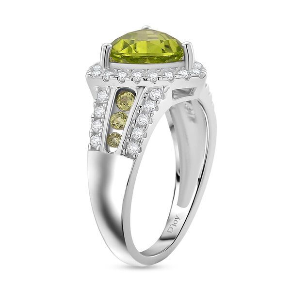 D'joy Natürlicher Peridot Ring 925 Silber rhodiniert (Größe 16.00) ca. 3.49 ct image number 4