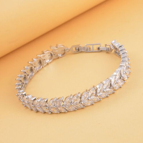 Weißer Zirkonia Armband, ca. 19 cm, Messing, ca. 6.00 ct image number 1