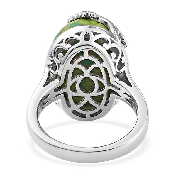 Gr&uuml;nes Mojave-T&uuml;rkis Ring Messing Ionenbeschichtetes Platin  ca. 10,25 ct image number 6