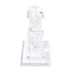 Dekorative Kristallglas Hunde-Figur auf quadratischem Ständer, 12x6x15 cm, Weiß image number 2