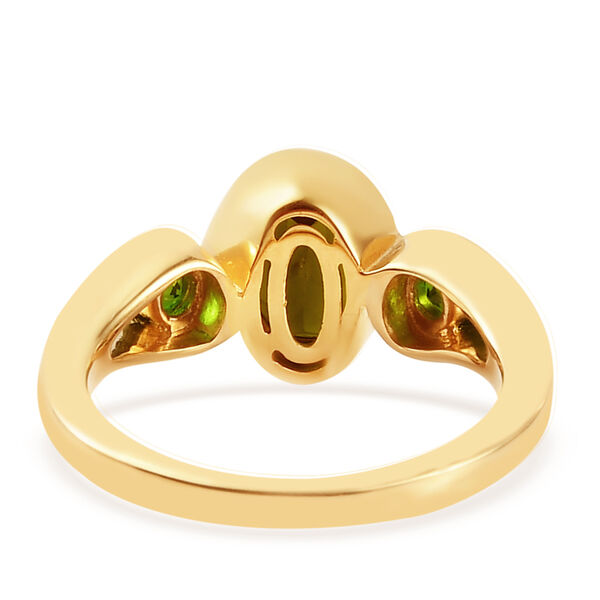 Nat&uuml;rlicher Chromdiopsid Ring 925 Silber vergoldet  ca. 1,54 ct image number 5