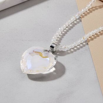 Wei&szlig;er Magie Farbe Kristall Anh&auml;nger mit Kette ca. 60 cm + 5 cm Extender