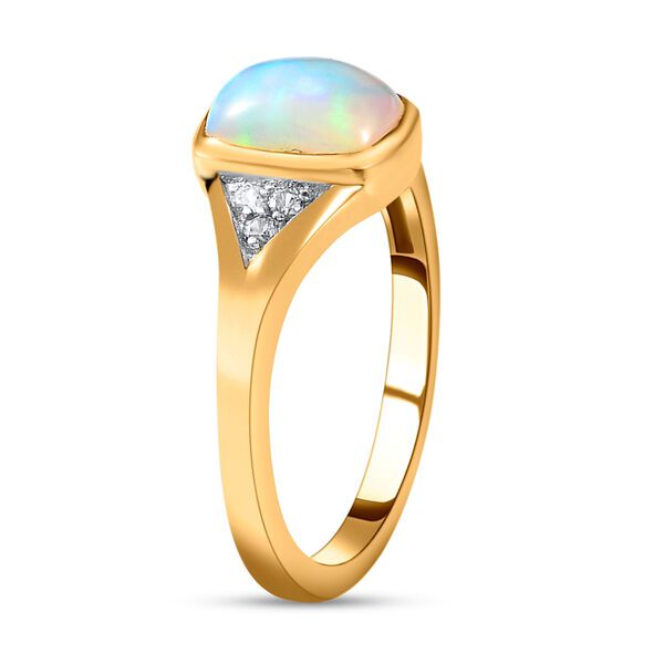 Natürlicher, äthiopischer Welo Opal und Zirkon-Ring - 1,04 ct. image number 5