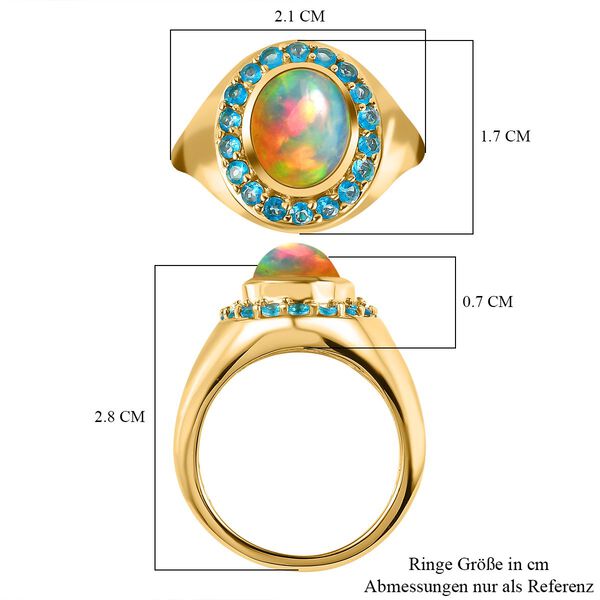 Nat&uuml;rlicher, &auml;thiopischer Welo Opal und Neon Apatit-Ring - 2,45 ct. image number 7