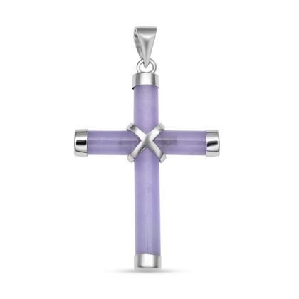 Lila Jade Kreuz-Anhänger - 5 ct.
