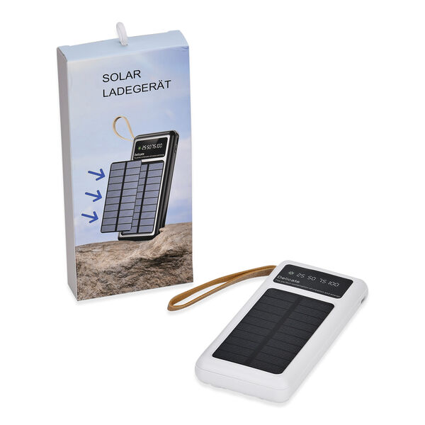 10.000mAh Solar Powerbank, multifunktional mit integrierten Kabeln und LED-Digitalanzeige, wei&szlig; image number 8